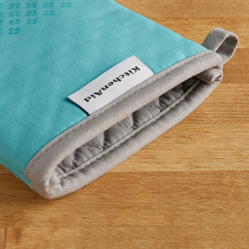 KitchenAid Asteroid Oven Mitt 2-Pack Set, Aqua, 7 inch x12.5