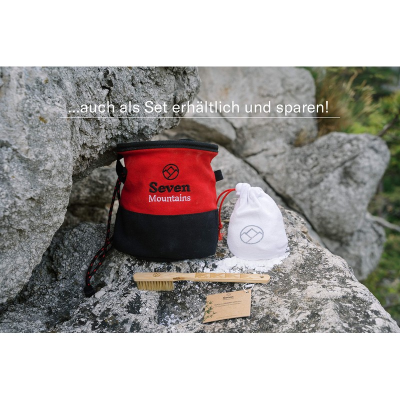 Seven Mountains Boulder Set for Extra Secure Grip, Black-Red Chalk