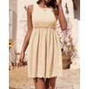 BTFBM Women Sleeveless Summer Dress 2025 Crewneck Ribbed Knit Ruffle