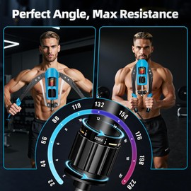 EAST MOUNT Twister Arm Exerciser - Adjustable 22-440lbs Hydraulic Power, Home Chest Expander, Shoulder Muscle Training Fitness Equipment, Arm Enhanced Exercise Strengthener (Blue)