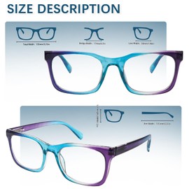 Ronecool 3 Pack Progressive Multifocus Reading Glasses for Women Men Blue Light Blocking Glasses Computer Readers Eyeglasses with Spring Hinge (3C, 1.5, x)