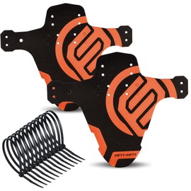 FIFTY-FIFTY 2-Pack Mountain Bike Fender, MTB Mudguard, Front and Rear Compatible Bicycle Mudguard, Fits 26", 27.5", 29", Plus Size and Fat Bike Wheel Sizes (Orange)