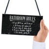 RED OCEAN Bathroom Rules Marble Theme Home Decor Bathroom Toilet