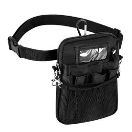 YUKANO Nursing Pocket Nurse Pouch Organizer Nurse Pochette Nurse Pouch Apron Bag Nursing Caregiver Waist Pouch Shoulder Pouch 2-Way, Black