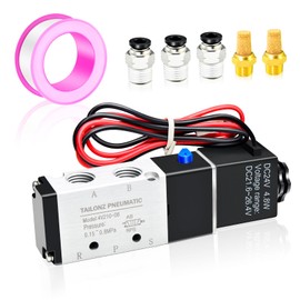 TAILONZ PNEUMATIC 1/4 Inch BSP Solenoid Valve 24 V Single Coil Pre-Controlled Electric 2 Positions 5 Way Connection Type 4V210-08