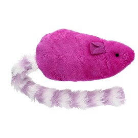 Greenbrier GKC Plush Cat Toy Furry Mouse  w Bell 10" Green Red Blue Purple ~ Choice - Purple