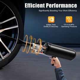 Kathring Portable Tire Bead Seater, 2 Gallon Handheld Tire Bead Seater Black 8L Air Blaster Tool Trigger Seating Inflator for Vehicle Car Truck Tractor RV ATV