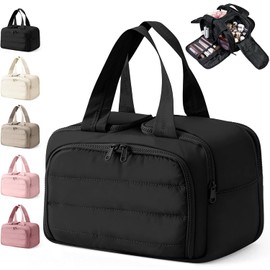 Neceser De Viaje Mujer, Bolsa De Cosméticos Ligera De Gran Capacidad, Organizador De Maquillaje Impermeable Con Compartimentos Separados, Con Asa Para Artículos Personales, Viajes, Gimnasio Y Camping