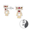 Reindeer Christmas Earrings Sterling Silver - Dangle