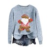 QUINTRA Oversized Pullover Women's Santa Print Sweatshirt, Long Sleeve Crew