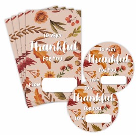 Thankful Sticker Kit, 2 Inch Round Label & Tag Shaped Stickers, Autumn, Fall, Thanksgiving Day Gift Wrapping, Envelopes Seal, Box, Bag, Party Favor & Decorations(Pack of 40 Pcs) - 01
