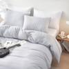 Wake In Cloud - Striped Comforter Set, Ticking Stripe Vertical