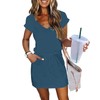 Womens Summer Dress Lantern Sleeve Square Neck Tie Front A-Line