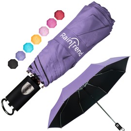 Travel Mini Umbrellas for Rain & Sun UV Protection Compact Folding Automatic Lightweight and Small Сollapsible Windproof Umbrella Women, Purple