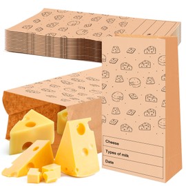 MotiMind 15 Count Cheese Storage Bags for Refrigerator 10.6 x 6 Inches Cheese Paper Bags, Sandwiches, Wrapping