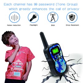 Walkie Talkie for Kids, Toys for 3-12 Year Old Boys Girls with Backlit LCD Display and Flashlight Range Up to 3 KM Gifts for 3-12 Year Old Boys Girls