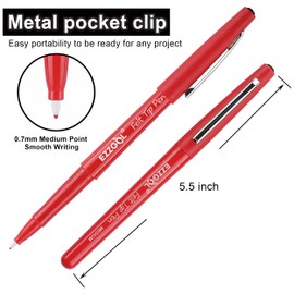 Ezzgol Red Felt Tip Pens, 30 Pack, 0.7mm Premium Medium Fine Point, Felt Tip Markers For Writing, Journal, Planner Coloring, Note Taking, Drawing, Art, School