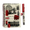 Famous London Icons A6 Notebook Notepad & Pen - Wire-bound