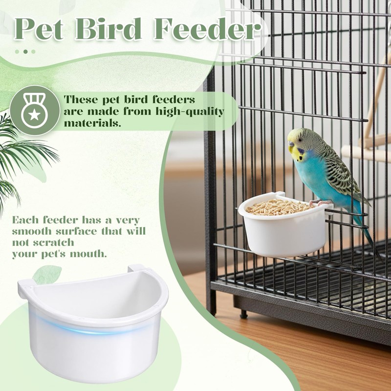 6 Pcs Plastic Bird Food Feeder Bird Cage Feeder Hanging