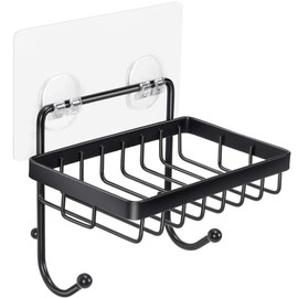 ODesign Soap Dish Sponge Holder with Hook for Bathroom Shower Kitchen Wall Mounted Rustproof Stainless Steel