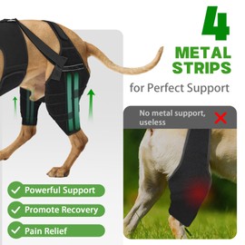 Marnonsis Dog Knee Brace for Torn Acl Hind Leg, Adjustable for Back Leg with 7 Stabilizers, Reduces Pain, Ligament Injuries & Luxating Patella for Small Medium Large Dogs,XS