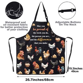 JNIAP Chicken Apron With Pockets Chicken Lady Apron Chicken Mama Apron Chicken Farmer Gifts Crazy Chicken Lady Gifts (may you be chicken ap)