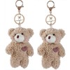 Calsgkspray 2Pcs Brown Bear Plush Keychain,Stuffed Animals Bag Pendant, Plush