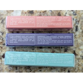 Sadoer 3pc Set Body Perfume Roll-On Rose Petal Cologne Silver Spring 10ml each