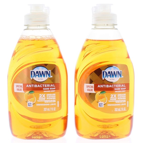 2 Pk. Dawn Ultra Antibacterial Orange Scent Dishwashing Liquid 7oz. (14 Fl. Oz Total)