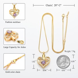 zeqingjw Heart Urn Necklace for Ashes I Love You Forever Cremation Jewelry for Women Men Memorial Necklaces Ash Holder for Human Pets Keepsake Jewelry for Loved Ones