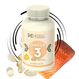 Omega 3 Aceite Puro de Salmón con Vitamina E, Produce Colágeno, Antioxidante, Reduce Acné, Cápsulas 500 mg, Disminuye Deterioro Cognitivo y Demencia, 