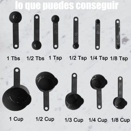 RabbitStorm Juego de 13 Cucharas y Tazas Medidoras para Medir Especias e Ingredientes Líquidos para Cocinar y Hornear