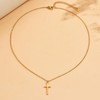 foyjoey 18K Gold Plated Cross Pendant Necklace for Women Stainless