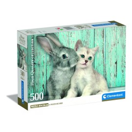 Clementoni Rompecabezas Gato Y Conejo 500 Pz Clementoni Lindos Amigos