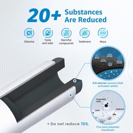 AQUA CREST AQUA CREST 5 Years Capacity -Inline Water Filter for Refrigerator with 1/4-Inch Direct Connect Fittings, Idea for Ice Maker, RV, Refrigerator, RO System, In Line Water Line Filter, Reduces PFAS/PFOA