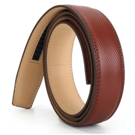 Nelbons Men's Belt Ratchet Automatic Belt for Men 35 mm Wide Leather Belt, 1 3/8 Inch Without Buckle, Brown N6