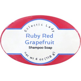 Eclectic Lady Ruby Red Grapefruit Shampoo Soap Bar with Pure Argan Oil, Silk Protein, Honey Protein and Extracts of Calendula Flower, Aloe, Carrageenan, Sunflower - 4 oz Bar