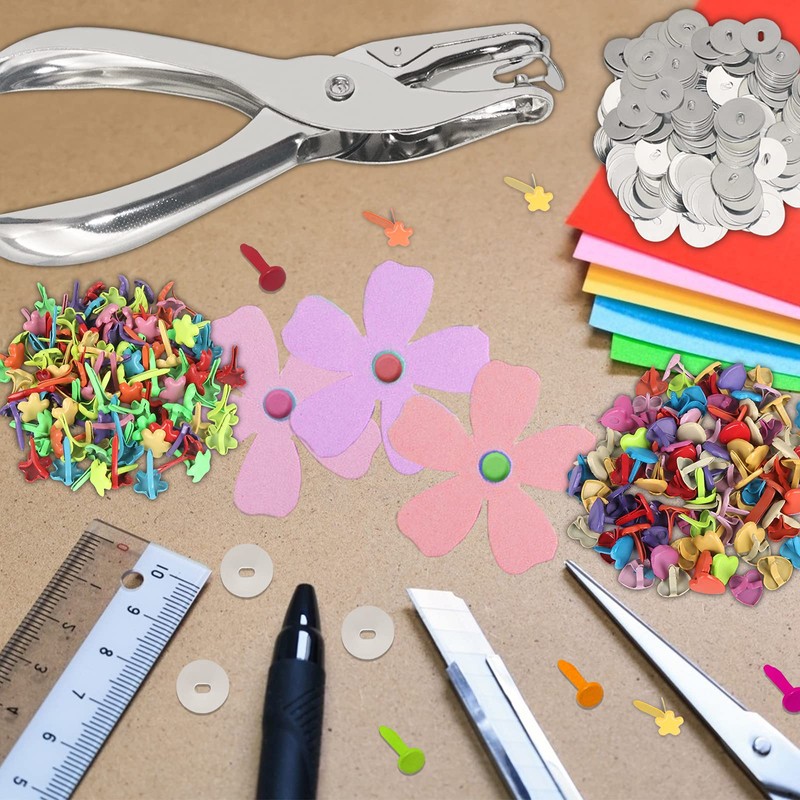 400 Pcs Mini Brad Paper Brads Fastener, Multicolor Metal Brad