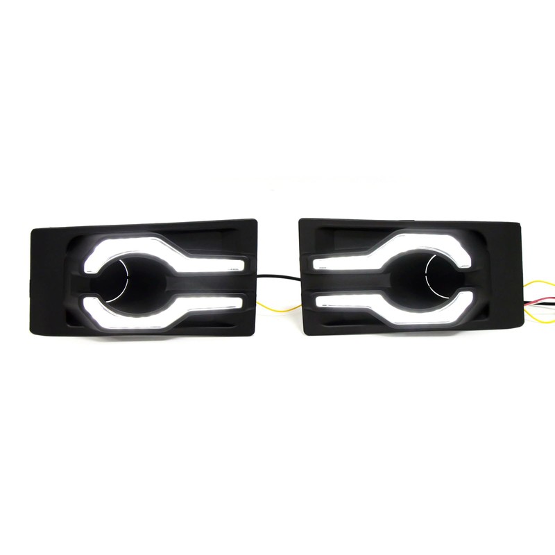 KITOCARTOP 3-in-1 LED Fog Light Bezel Fits Land Cruiser LC70