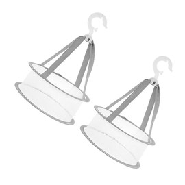 Alipis 2pcs Makeup Brush Drying Tool Ventilated Mesh Cosmetic Sponge Dryer Hook Hanging Drying Basket for Beauty Tools Clothes Socks Grey Color