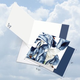 The Best Card Company - 10 Boxed Note Cards with Flowers - Blank Assorted Floral Notecards Bulk (4 x 5.12 Inch) - Iridescent Iris MQ4949OCB-B1x10