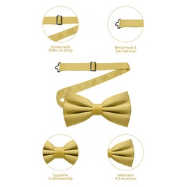 Trimming Shop Various Colours Bow for Pre-Tied Butterfly Tie with Satin and Polyester Accessories for Wedding Party - Gold