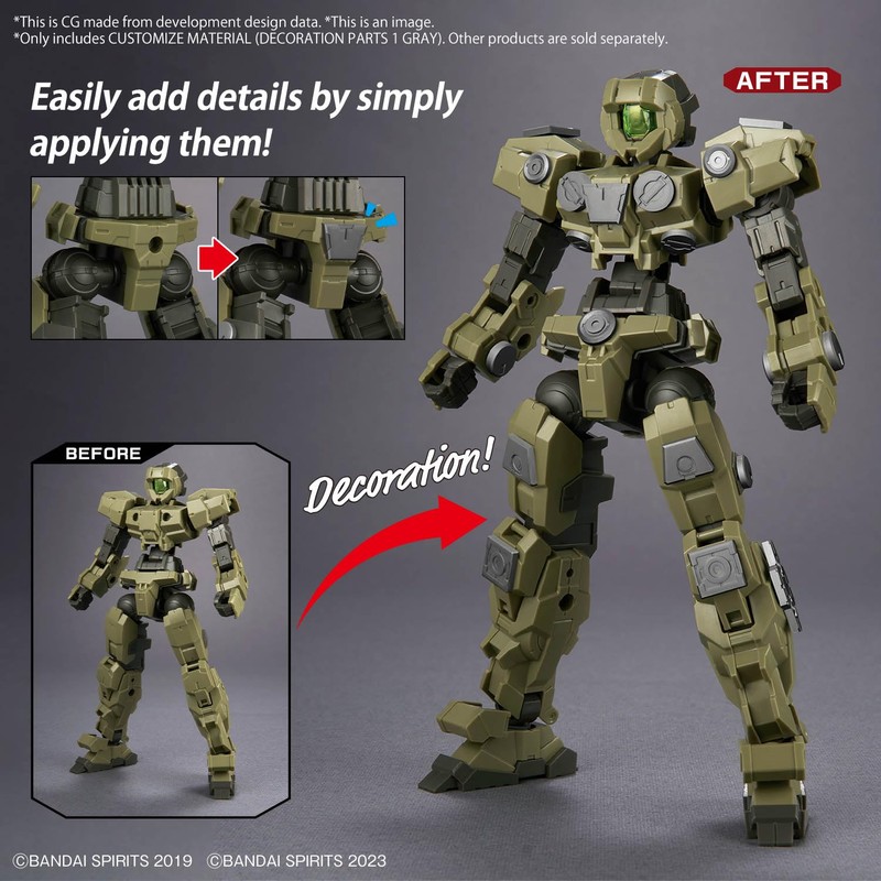 BANDAI SPIRITS(バンダイ スピリッツ) 30MM Customized Material (Decoration Part 1, Gray)