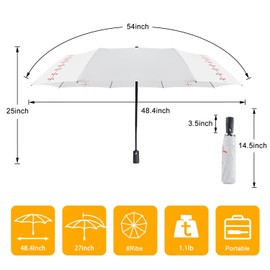 Lejorain Baseball Umbrella Large Compact - Foldable Automatic Portable Umbrella for Travel Wind Resistant Golf Rain Umbrellas for Sports games