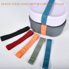 Wuzdy Pack of 5 Lunch Box Band Bento Box Strap Lunch Boxes Elastic Band Replacement for Bento Box Band Elastic Band Lunch Box Attachment Straps for Bento Boxes Bento Boxes Accessories for Home School