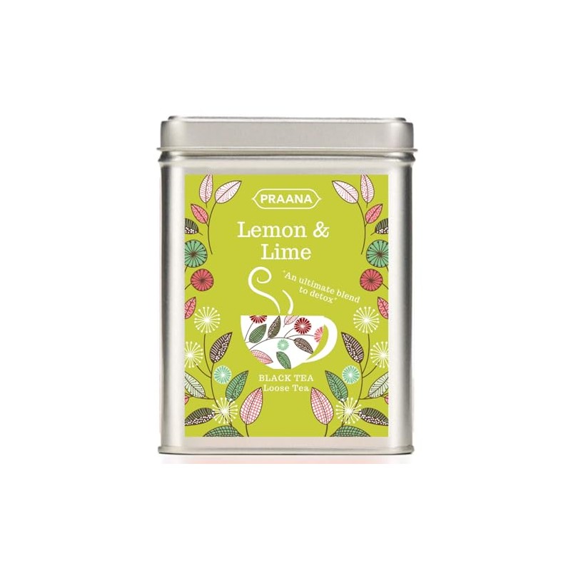 PRAANA Luxury Black Tea with Lemon and Lime Pieces, 100g