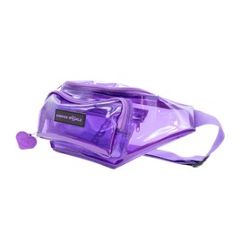 Kandies World Premium Clear Fanny Pack – Stylish Transparent Waist Bag in Purple – Festival & Stadium Approved – Adjustable Strap & Secure Pockets (Purple)