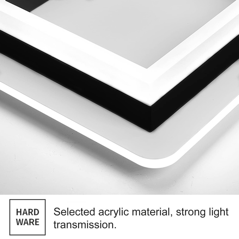 CANEOE Square Modern Led Ceiling Light Fixture, 24W Black Flush