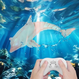 GearRoot Remote Control Dolphin Toys for Kids, 2.4G High Simulation Oceanic RC Dolphins Fish Toys for Swimming Pool Bathroom, 2x600mAh RC Boat Water Toy Great for 6+ Year olds Boys Girls Kids, Pink