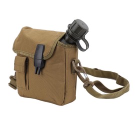 Zunate Outdoor Water Bottle - 1.5L Portable Water Canteen with Waist Bag, Multi Fuctional Flat Camping Water Bottle for Surplus or Bushcraft Gear (Khaki)